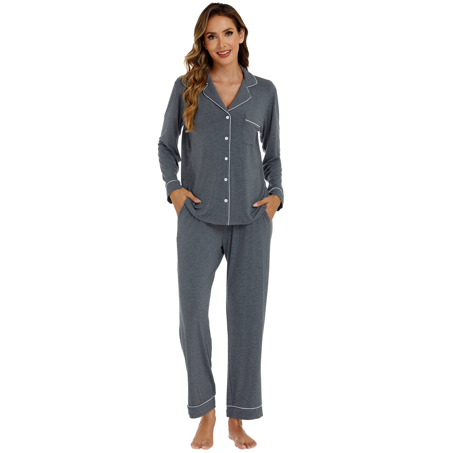 Women's Bamboo Fiber Long-Sleeve Pajama Set