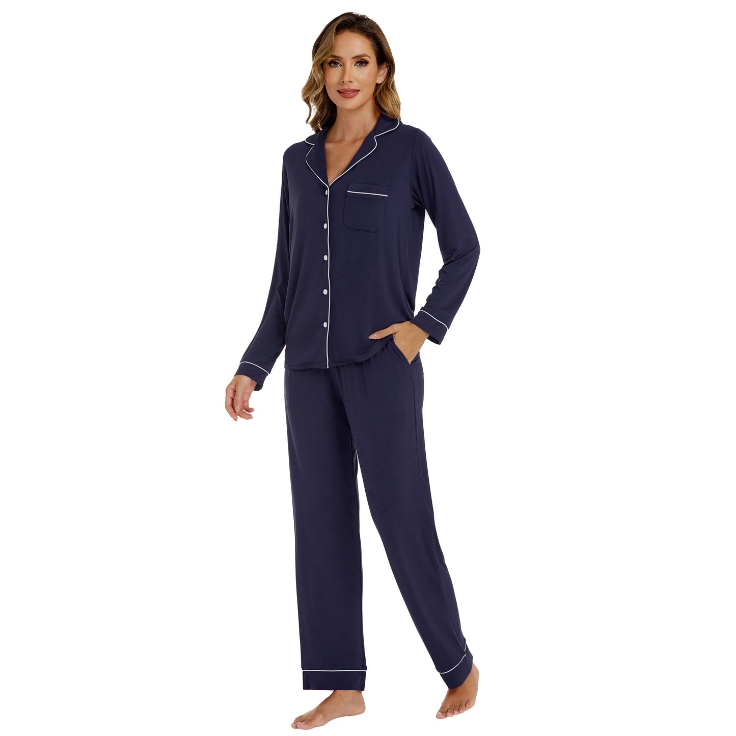 Women's Bamboo Fiber Long-Sleeve Pajama Set