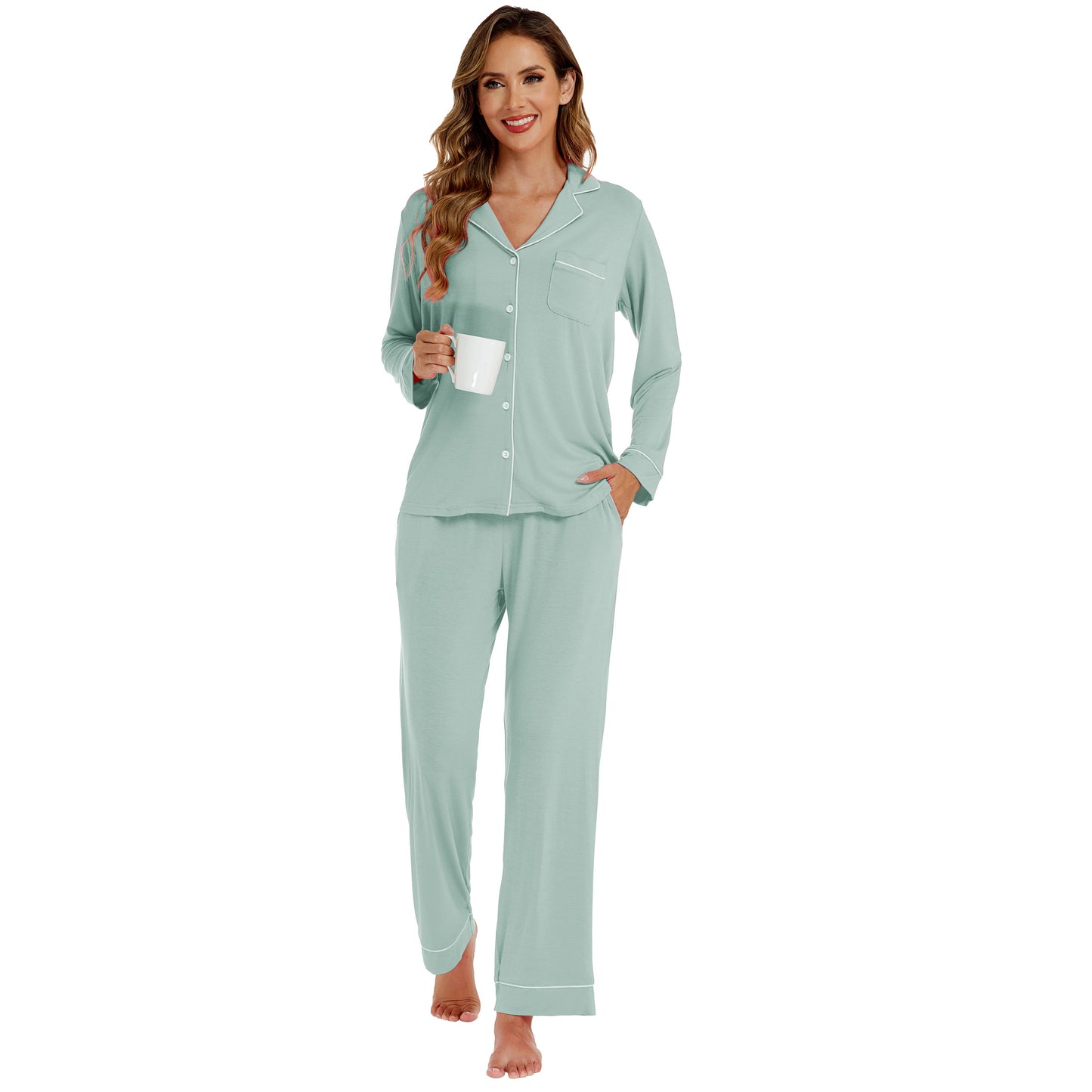 Women's Bamboo Fiber Long-Sleeve Pajama Set