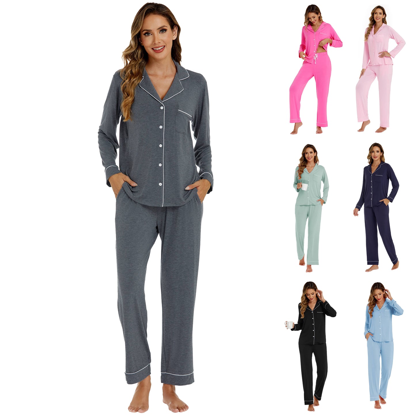 Women's Bamboo Fiber Long-Sleeve Pajama Set