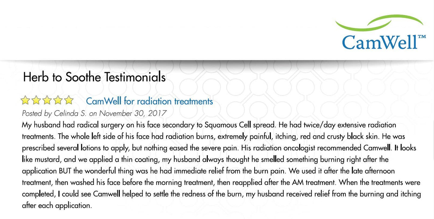 Natural Radiation Cream CamWell Herb to Soothe Burn Relief