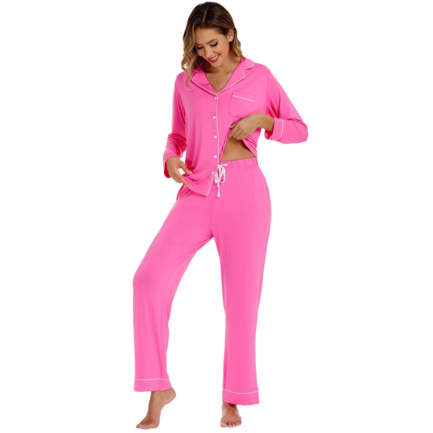 Women's Bamboo Fiber Long-Sleeve Pajama Set